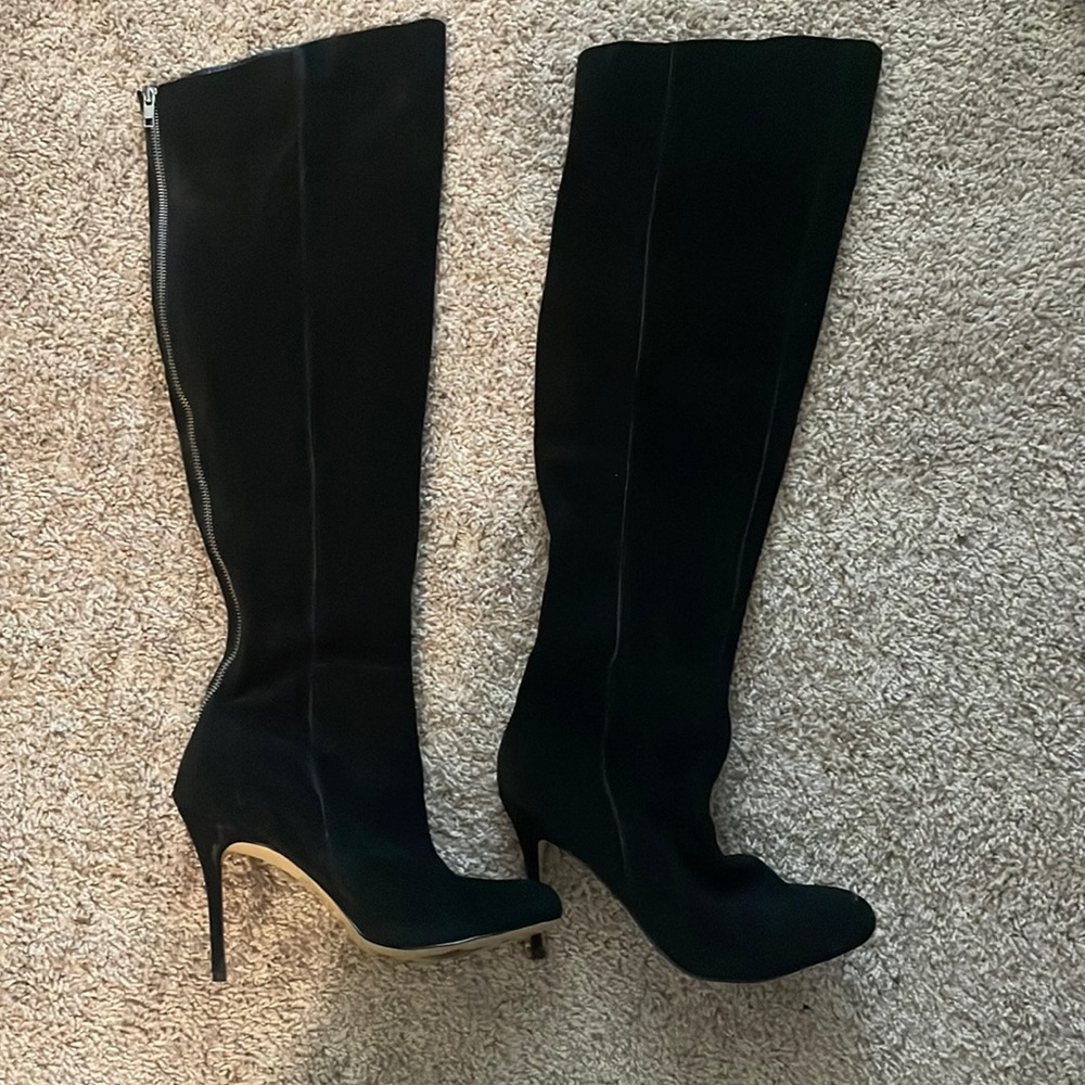Thigh High Suede Black Boots